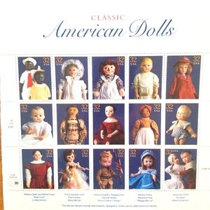 NEW USA American Dolls Stamps In Plastic Sleeve Set Of 15, 32 Cent Stamps